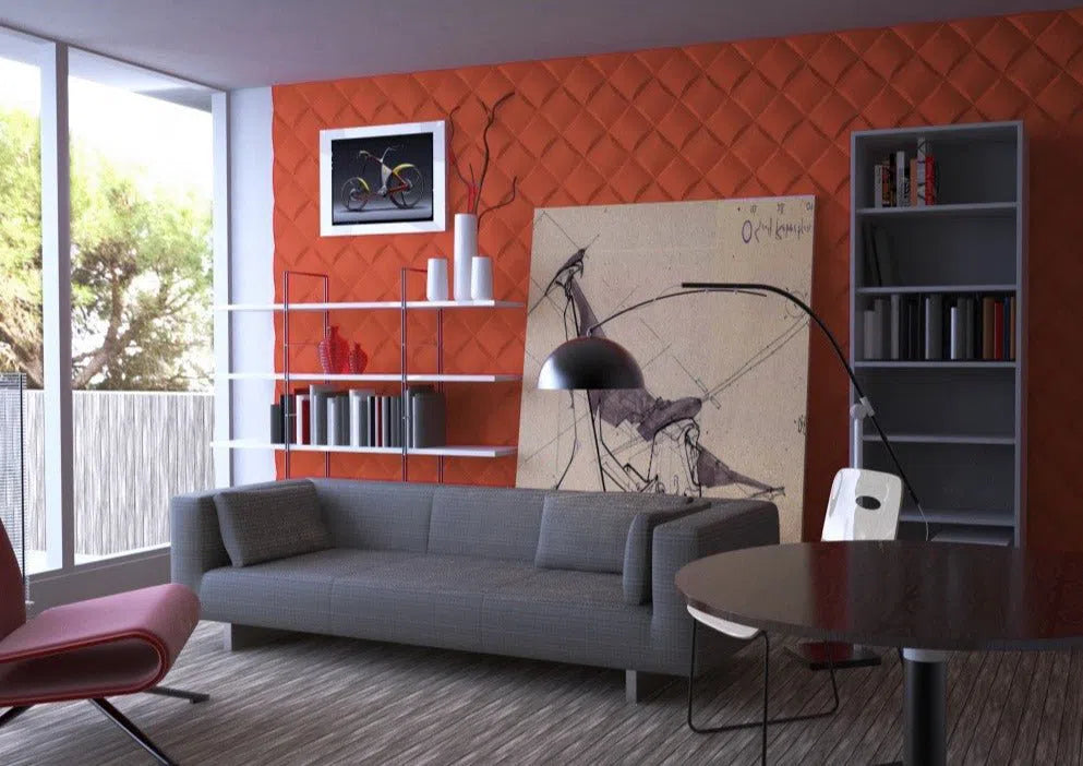 Model Wicker - 3D Gypsum Wall Panels  in the Modern Living Room | DecorMania UK